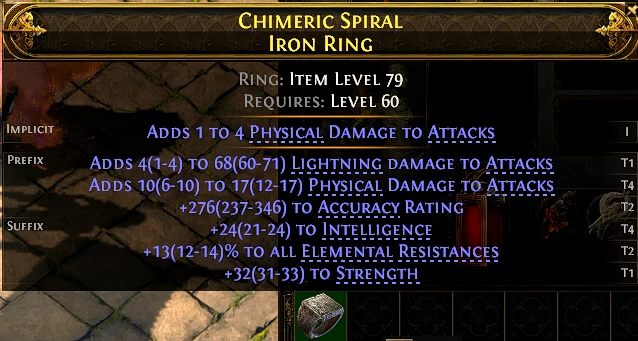 CHIMERIC SPIRAL IRON RING