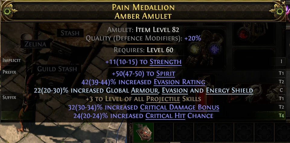 PAIN MEDALLION AMBER AMULET
