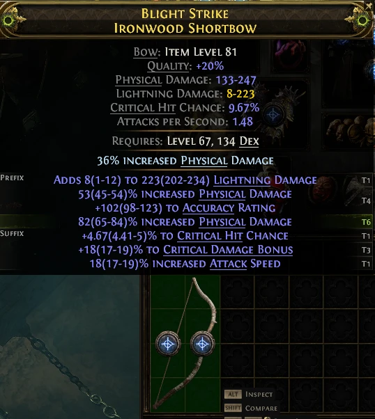 BLIGHT STRIKE IRONWOOD SHORTBOW