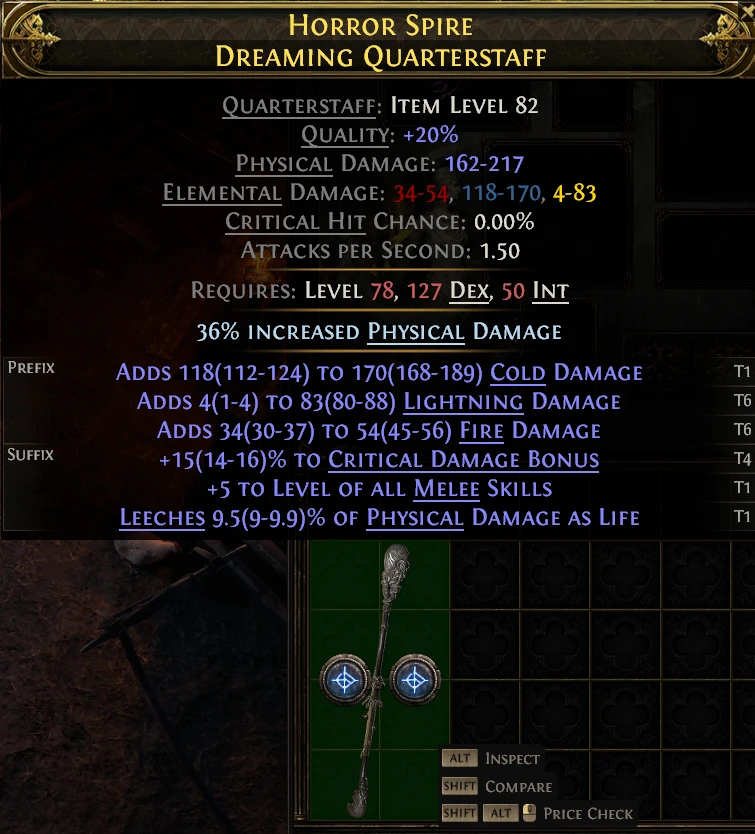 HORROR SPIRE DREAMING QUARTERSTAFF