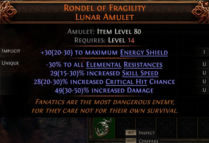 RONDEL OF FRAGILITY LUNAR AMULET