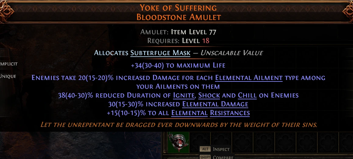 YOKE OF SUFFERING BLOODSTONE AMULET