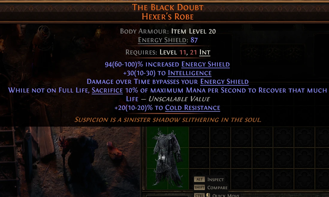 THE BLACK DOUBT HEXER'S ROBE