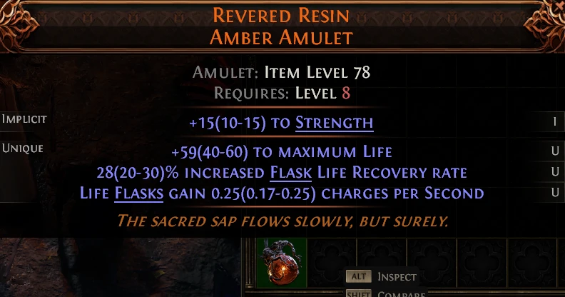 REVERED RESIN AMBER AMULET