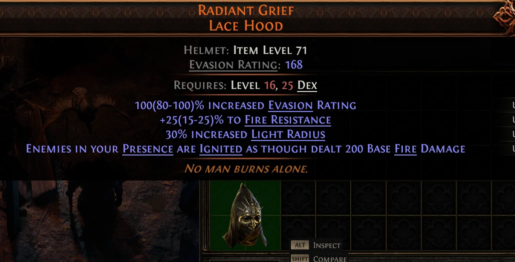 RADIANT GRIEF LACE HOOD