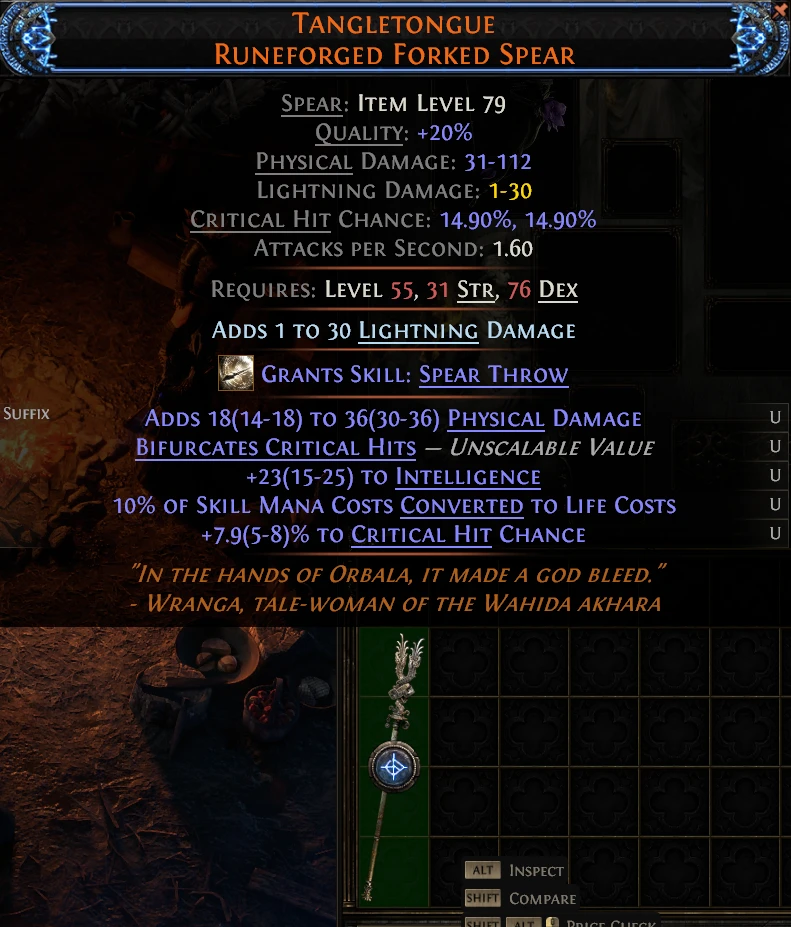 TANGLETONGUE RUNEFORGED FORKED SPEAR