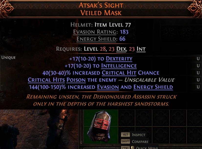 ATSAK'S SIGHT VEILED MASK