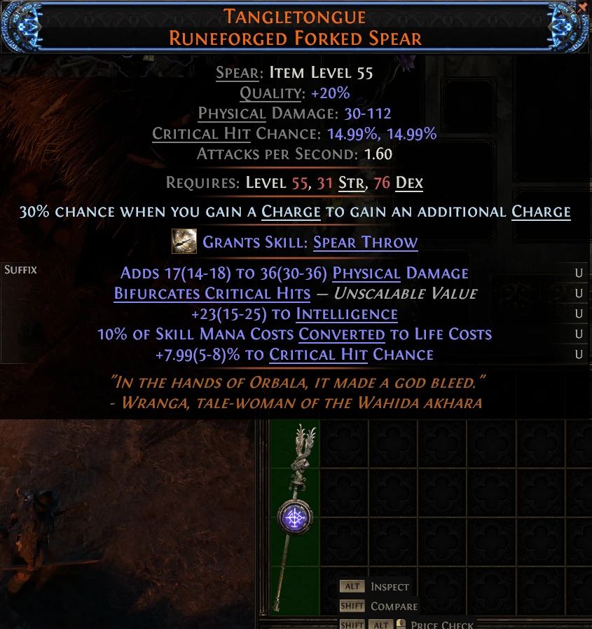 TANGLETONGUE RUNEFORGED FORKED SPEAR