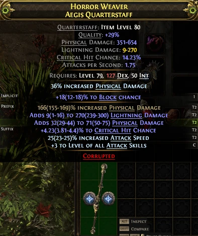 HORROR WEAVER AEGIS QUARTERSTAFF