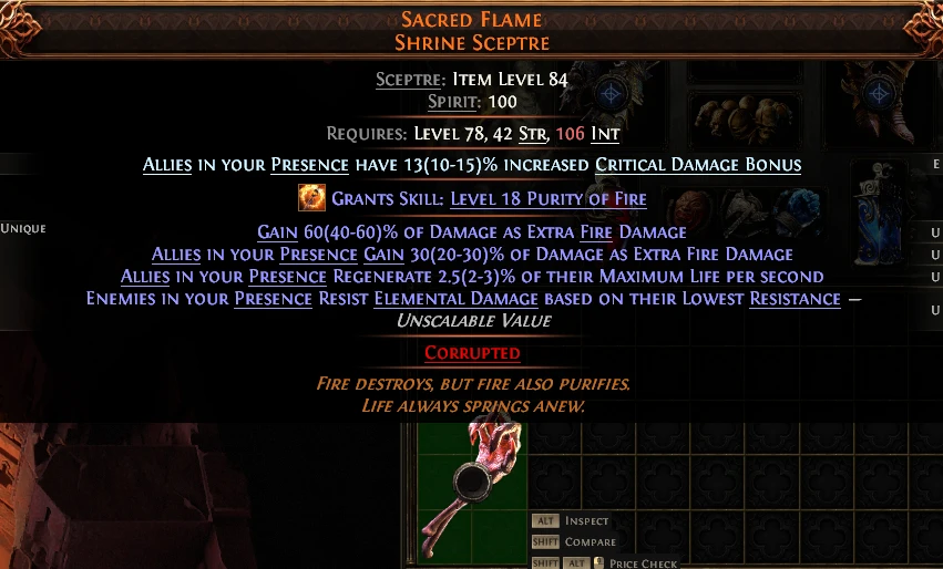 SACRED FLAME SHRINE SCEPTRE