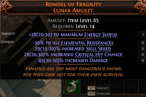 RONDEL OF FRAGILITY LUNAR AMULET
