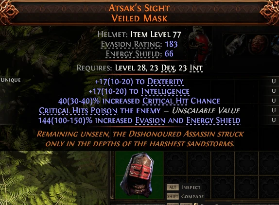 ATSAK'S SIGHT VEILED MASK
