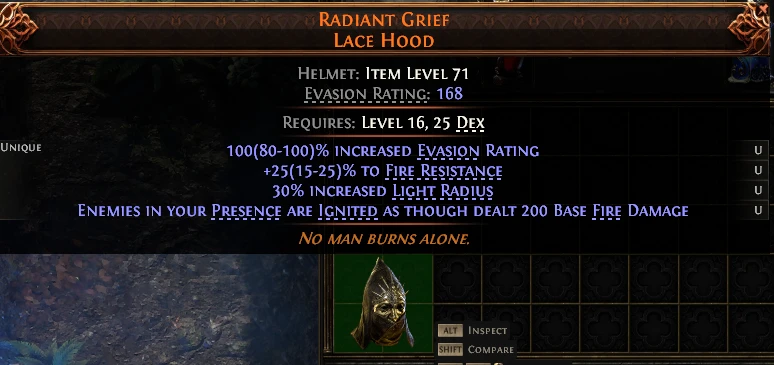 RADIANT GRIEF LACE HOOD