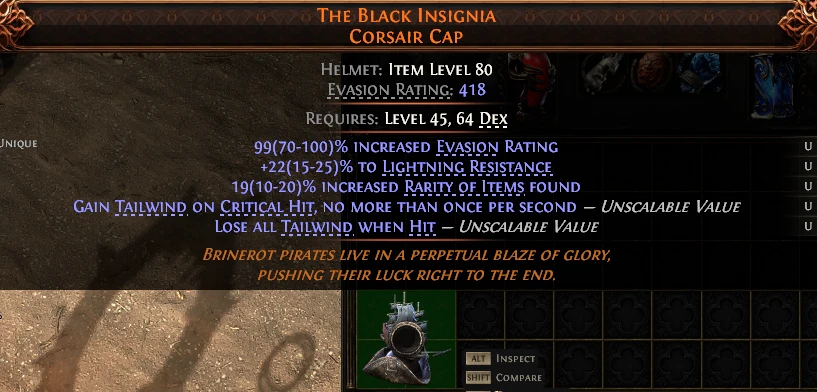 THE BLACK INSIGNIA CORSAIR CAP