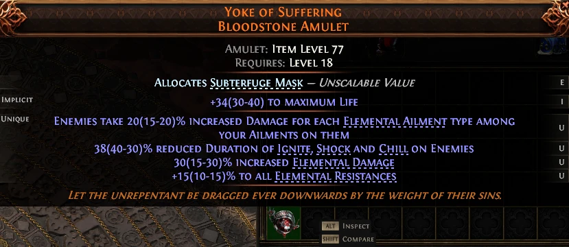 YOKE OF SUFFERING BLOODSTONE AMULET