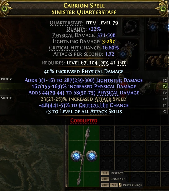 CARRION SPELL SINISTER QUARTERSTAFF