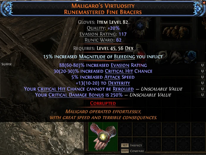 MALIGARO'S VIRTUOSITY RUNEMASTERED FINE BRACERS