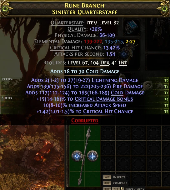 RUNE BRANCH SINISTER QUARTERSTAFF