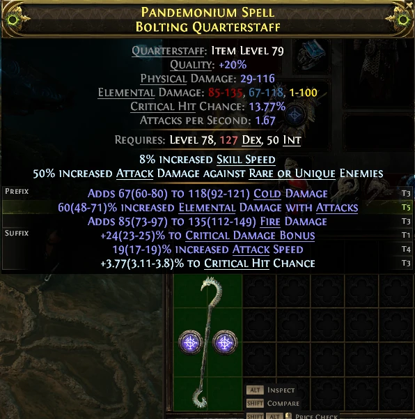 PANDEMONIUM SPELL BOLTING QUARTERSTAFF