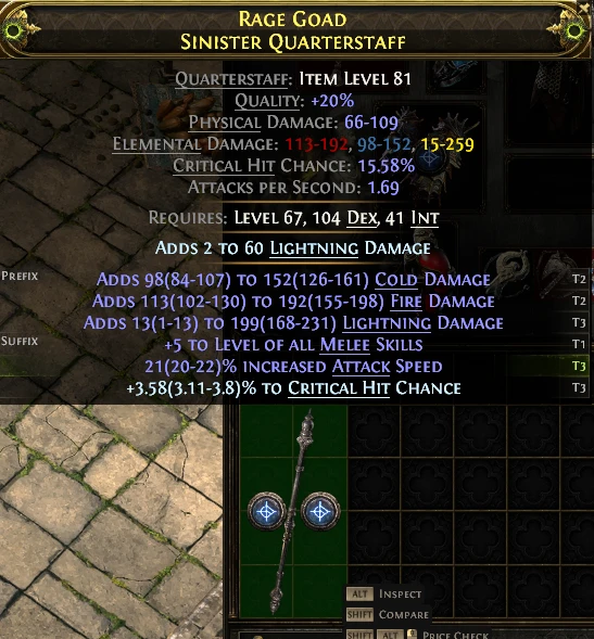 RAGE GOAD SINISTER QUARTERSTAFF