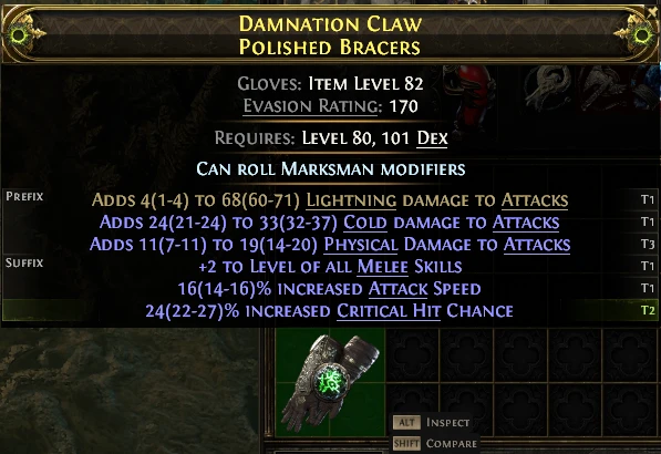 DAMNATION CLAW POLISHED BRACERS