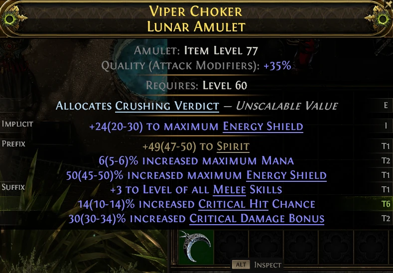 VIPER CHOKER LUNAR AMULET