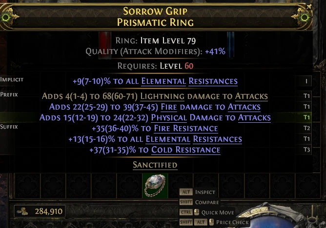 SORROW GRIP PRISMATIC RING