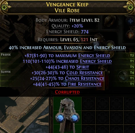 VENGEANCE KEEP VILE ROBE