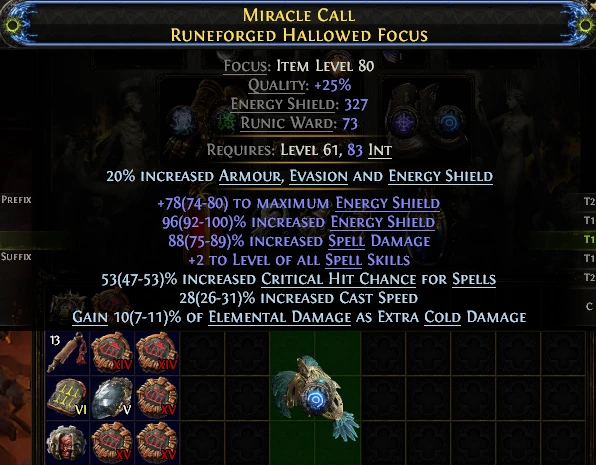 MIRACLE CALL RUNEFORGED HALLOWED Focus