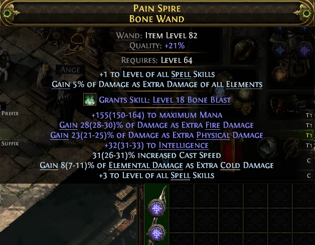 PAIN SPIRE BONE WAND