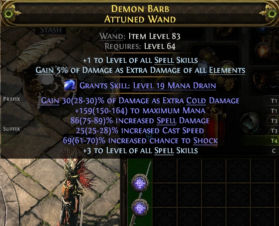 DEMON BARB ATTUNED WAND STASH