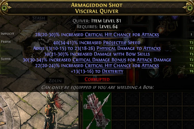 ARMAGEDDON SHOT VISCERAL QUIVER STASH