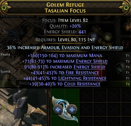 GOLEM REFUGE TASALIAN Focus ERISIUM ANVIL