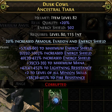 DUSK COWL ANCESTRAL TIARA