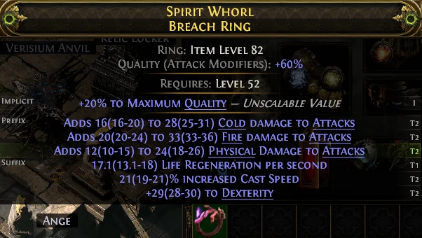 SPIRIT WHORL BREACH RING RELIC LOCKER VERISIUM ANVIL