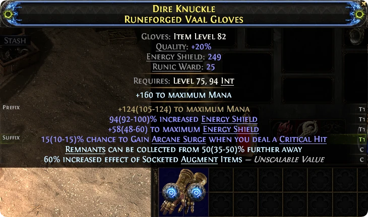 DIRE KNUCKLE RUNEFORGED VAAL GLOVES