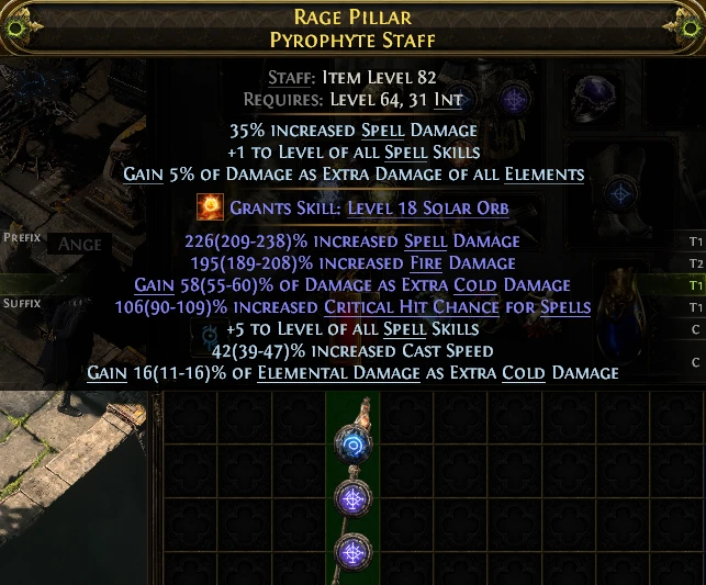 RAGE PILLAR PYROPHYTE STAFF