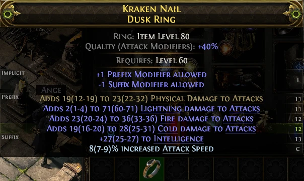 KRAKEN NAIL DUSK RING