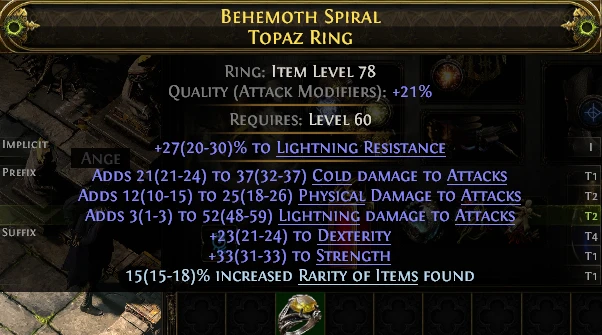 BEHEMOTH SPIRAL TOPAZ RING