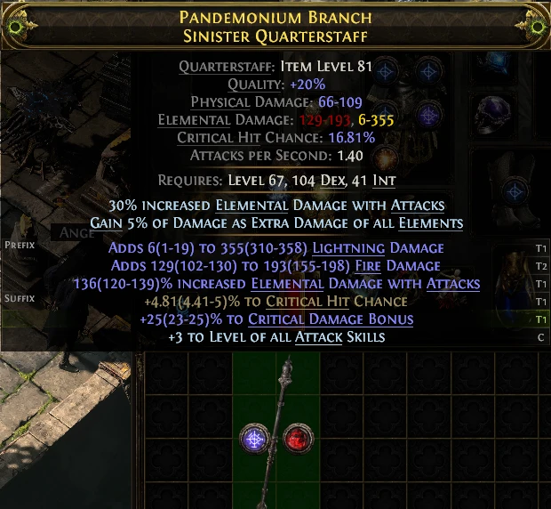 PANDEMONIUM BRANCH SINISTER QUARTERSTAFF
