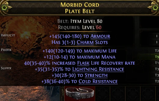 MORBID CORD PLATE BELT
