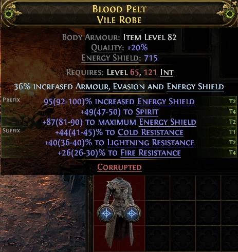 BLOOD PELT VILE ROBE