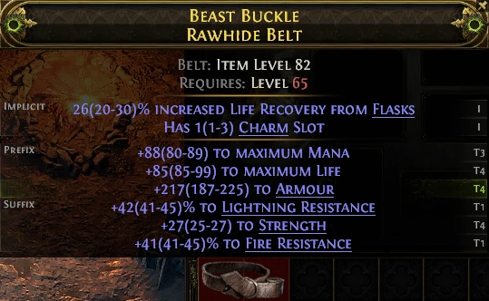 BEAST BUCKLE RAWHIDE BELT