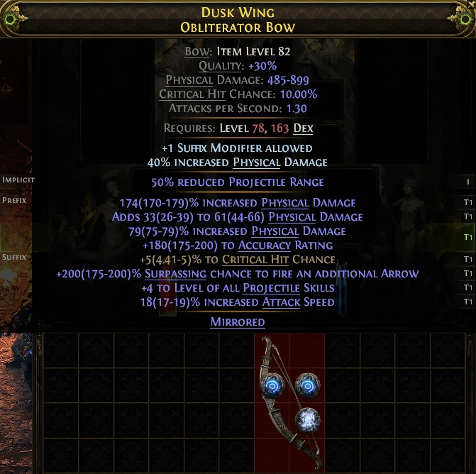 DUSK WING OBLITERATOR Bow