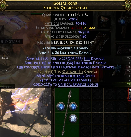 GOLEM ROAR SINISTER QUARTERSTAFF