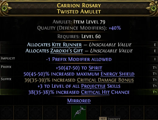 CARRION ROSARY TWISTED AMULET