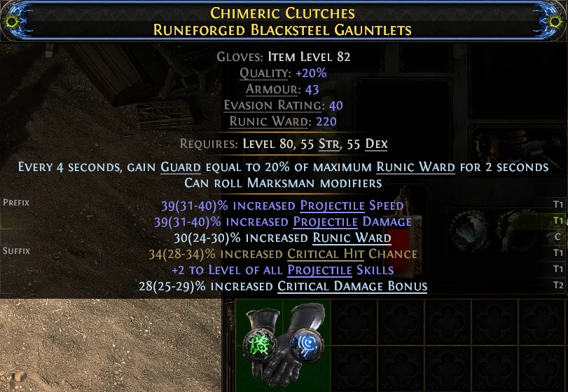 CHIMERIC CLUTCHES RUNEFORGED BLACKSTEEL GAUNTLETS
