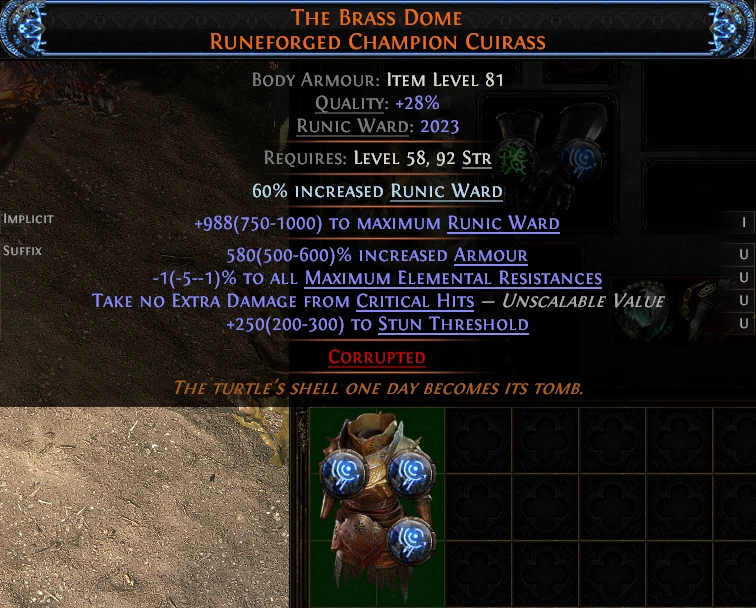 THE BRASS DOME RUNEFORGED CHAMPION CUIRASS