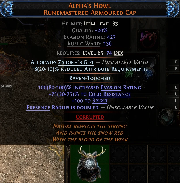 ALPHA'S HOWL RUNEMASTERED ARMOURED CAP