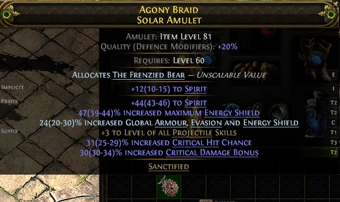 AGONY BRAID SOLAR AMULET